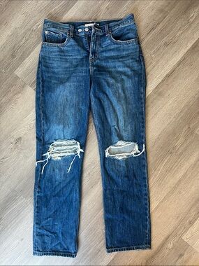 LEVI Classic Distressed mid-Rise Women's Blue Jeans